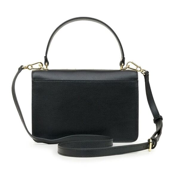 Karl Lagerfeld Paris Simone Gold Cat Studded Leather Crossbody Purse Handbag Bla - Picture 9 of 11